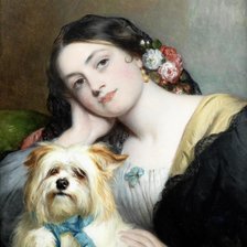 Оригинал схемы вышивки «Дама с собачкой» (№2311803)