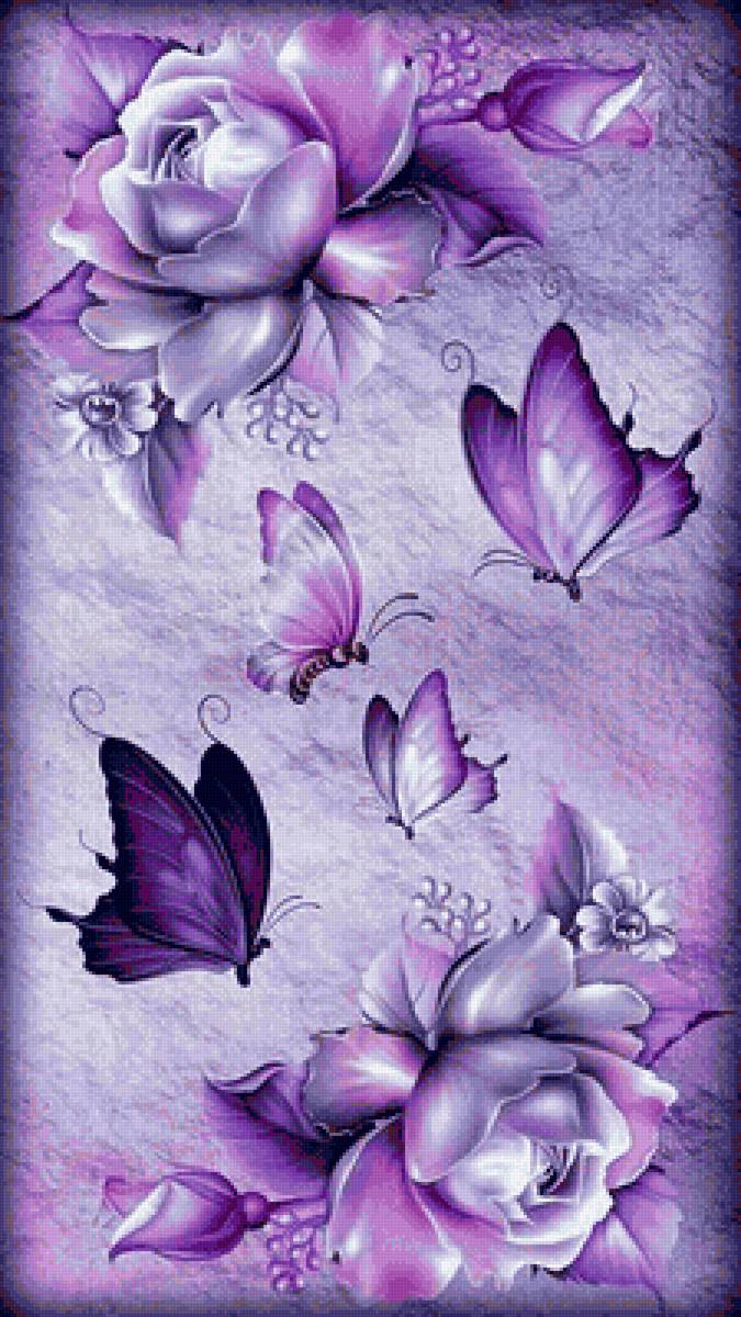 Бабочки с цветами - предпросмотр