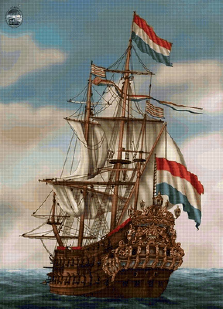 Navio espanhol. - navio, mar .embarcação. - предпросмотр