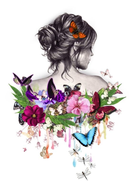 Butterfly Girl - butterflies - оригинал