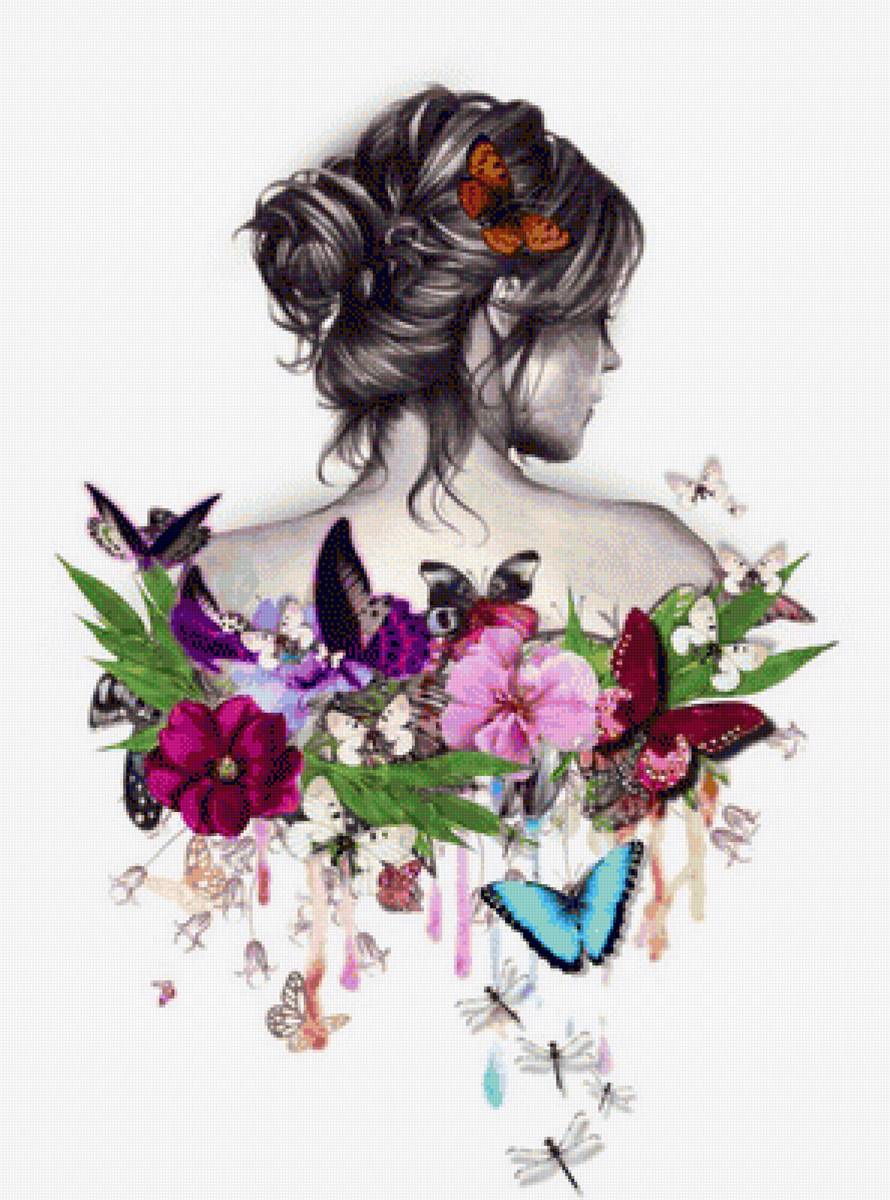 Butterfly Girl - butterflies - предпросмотр