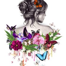 Схема вышивки «Butterfly Girl»