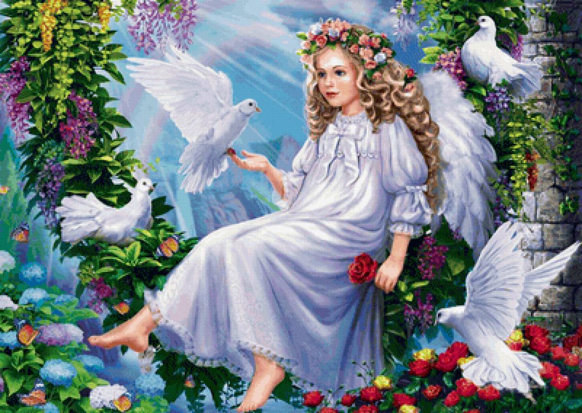 Ангел с голубями - предпросмотр