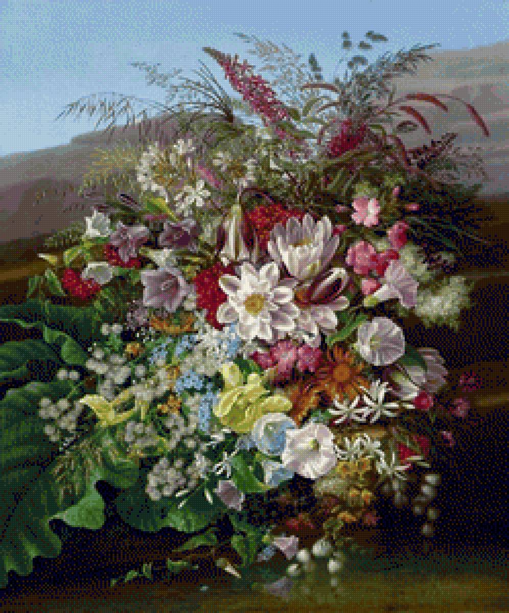 Still Life with Flower Bouquet - bouquet, flowers, still life - предпросмотр