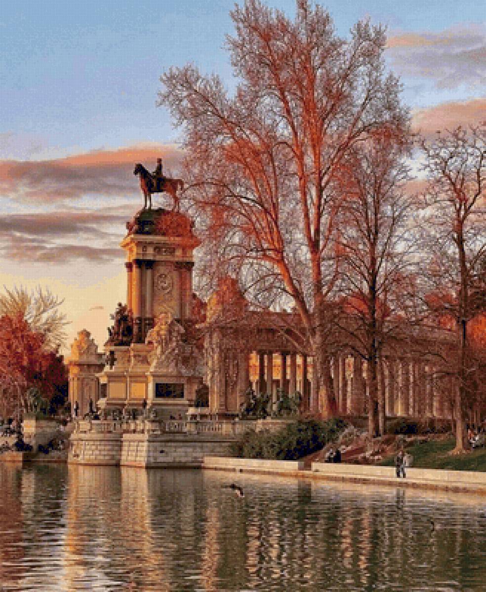 Retiro - lago, retiro, parque, otoño - предпросмотр