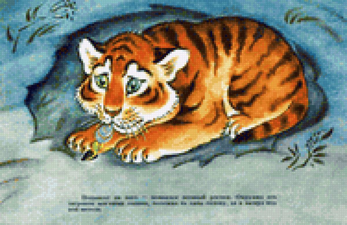 тигренок на подсолнухе - подсолнух, тигренок - предпросмотр