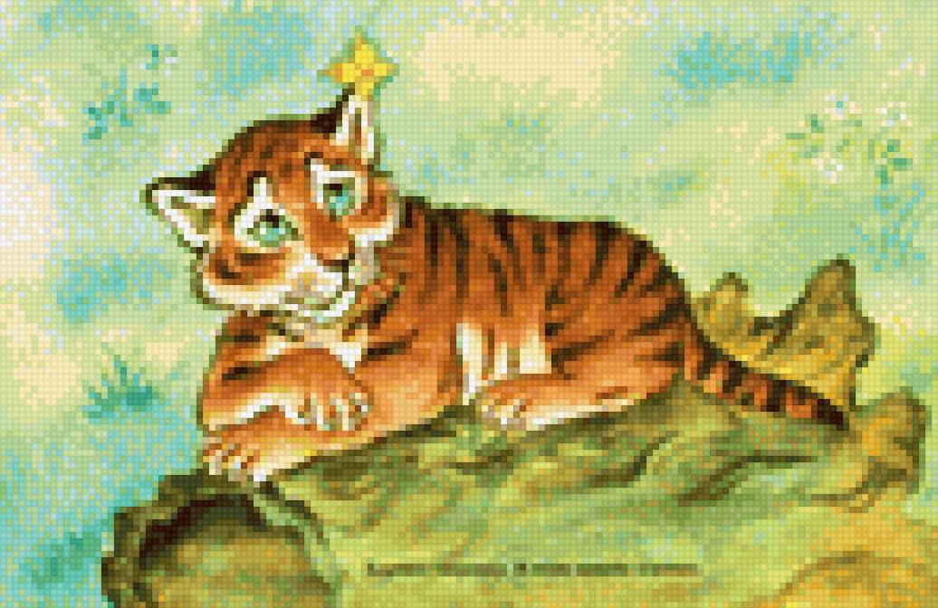 тигренок на подсолнухе - тигренок, подсолнух - предпросмотр