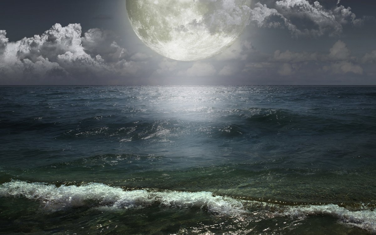 море - ночь, море, луна - оригинал