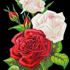 Оригинал схемы вышивки «Розы» (№2315196)