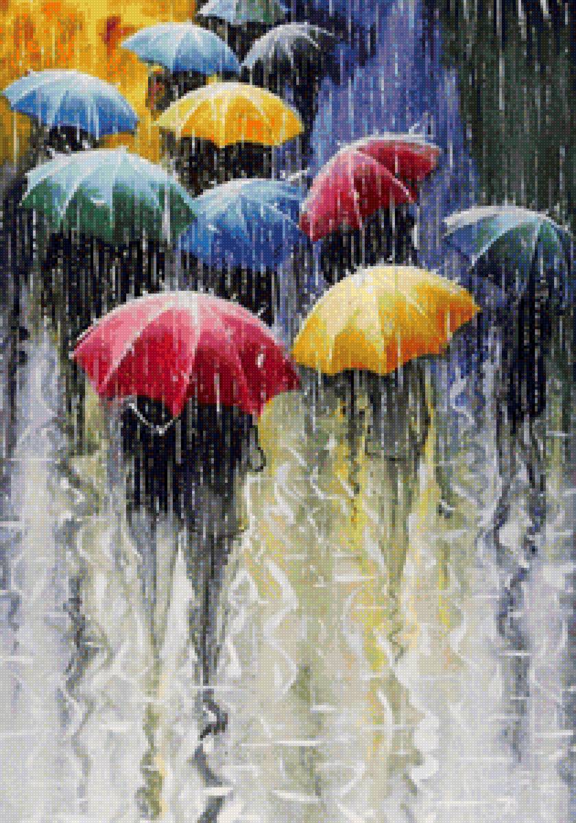 Зонтики - дождь - предпросмотр