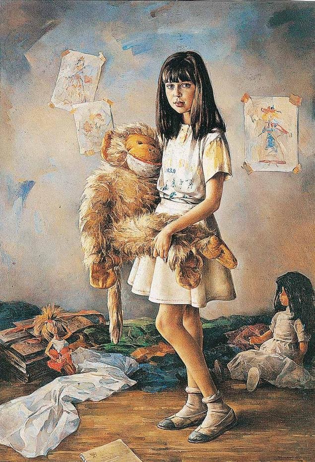 девочка с игрушкой худ. н.соломатина - девочка, дети - оригинал