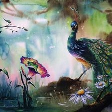 Схема вышивки «павлин»