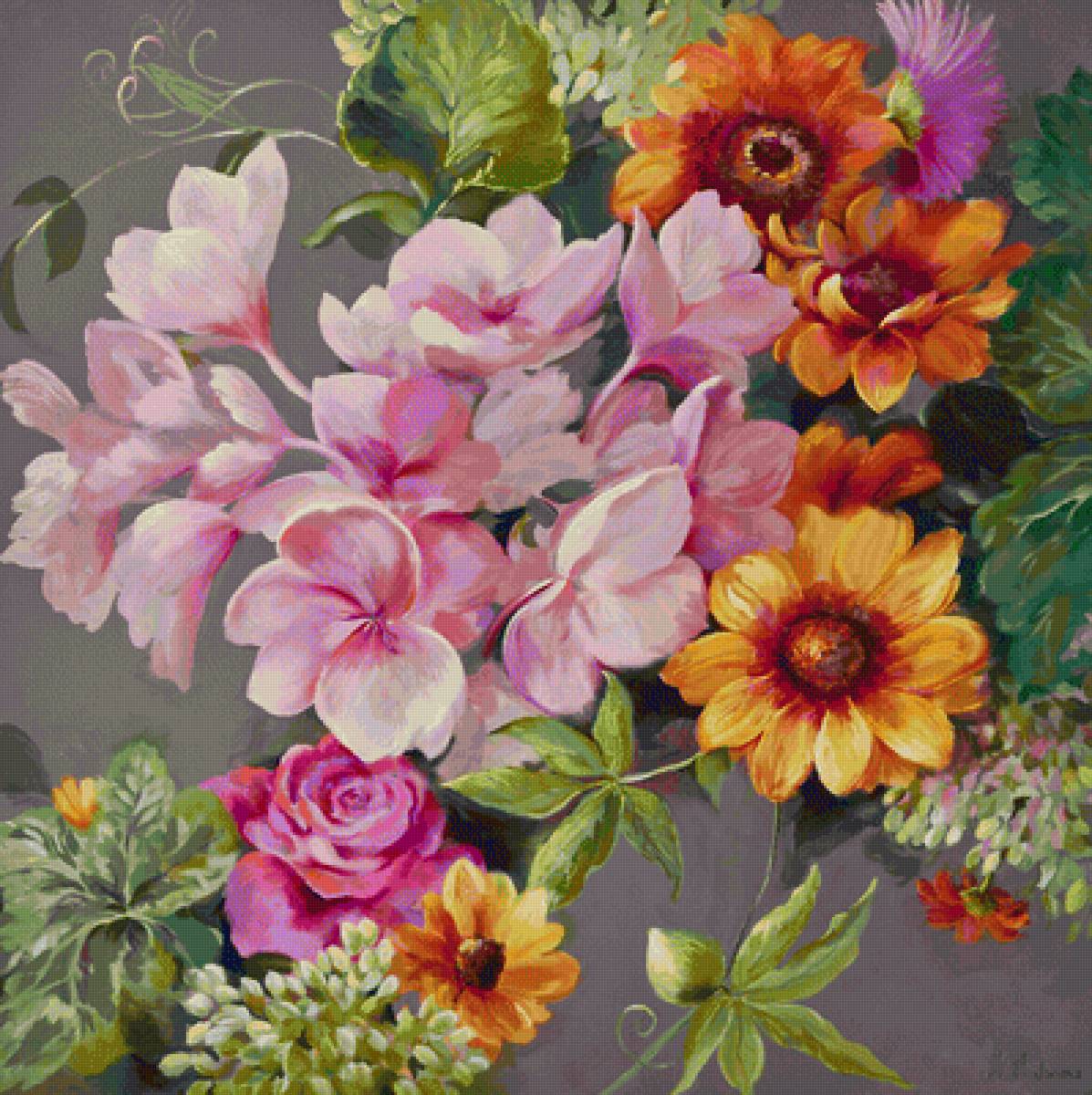 Цветы - акварель, цветы - предпросмотр