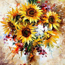 Afremov sunflowers