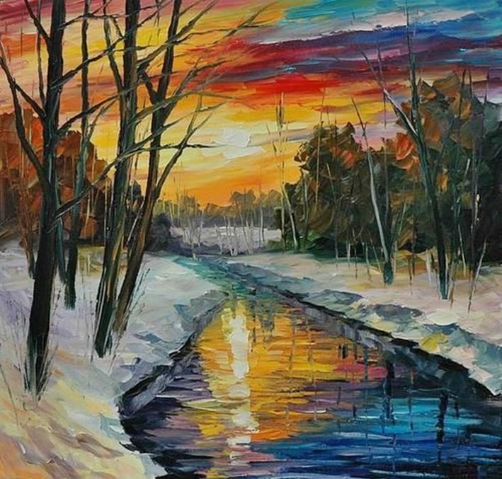 Paisagem. - , pintura., lago, paisagens - оригинал