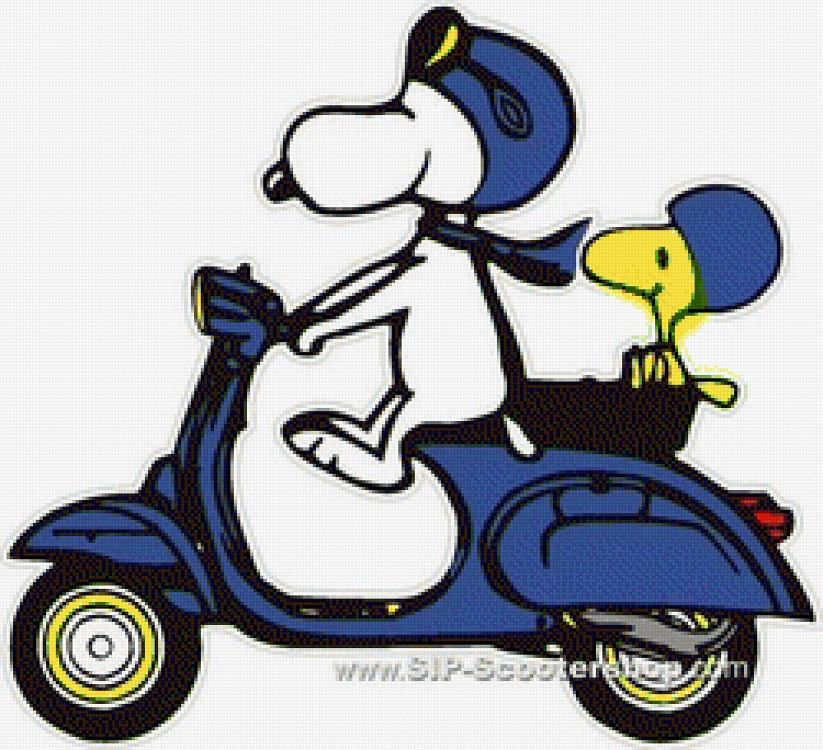 snoppy con vespa - предпросмотр