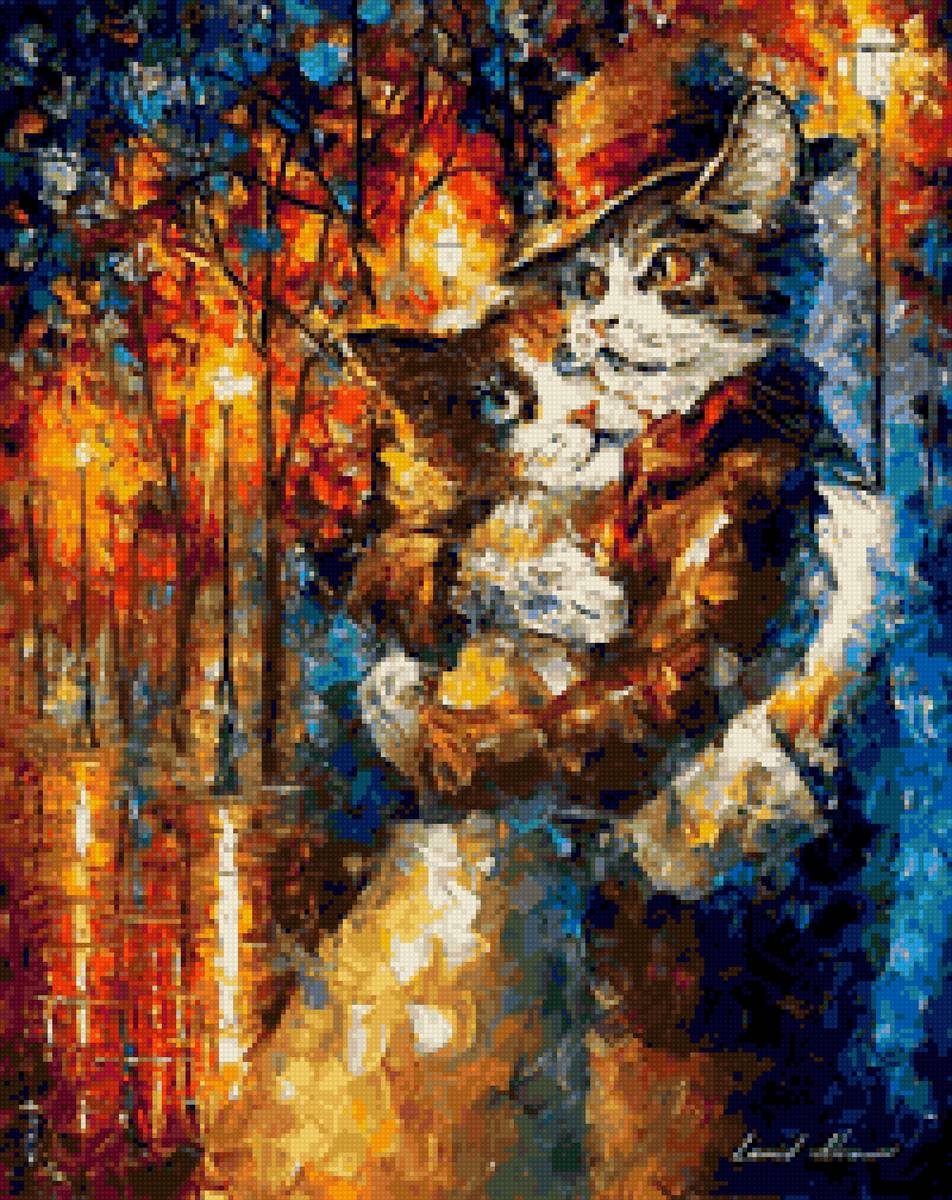 Afremov Cat Hug - предпросмотр