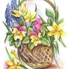 Схема вышивки «Корзина цветов»