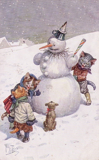 muñeco de nieve y gatitos - оригинал