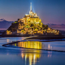 Mont Sant Michel de noche