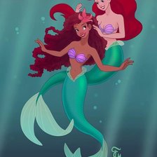 Схема вышивки «Две русалки»