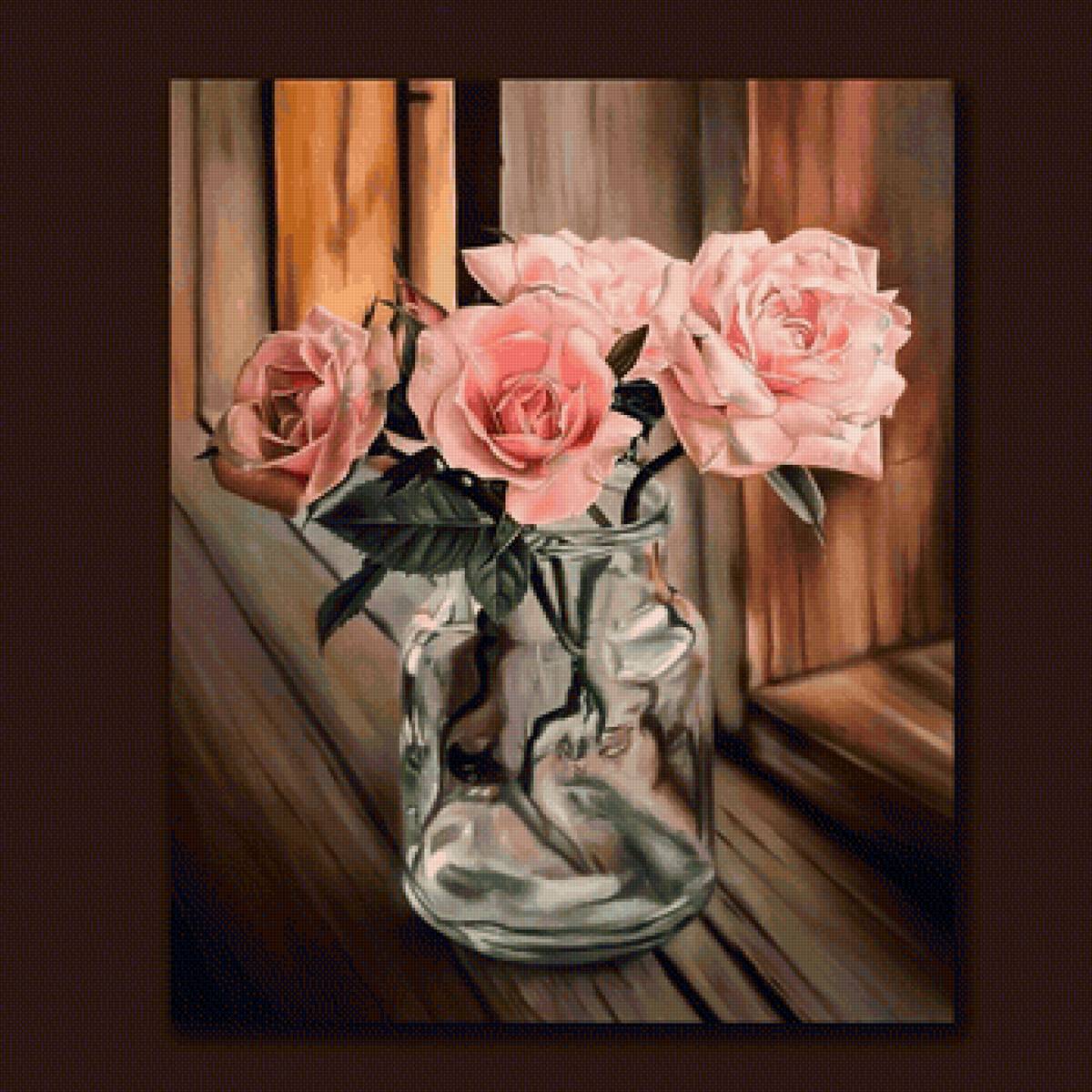 Букет роз - натюрморт, живопись, букет, розы - предпросмотр