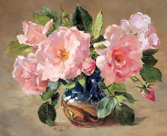 Букет роз - живопись, розы, натюрморт, букет - оригинал