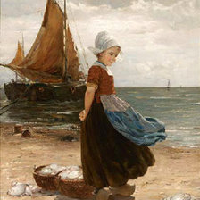 Оригинал схемы вышивки «girl on the beach» (№2317938)