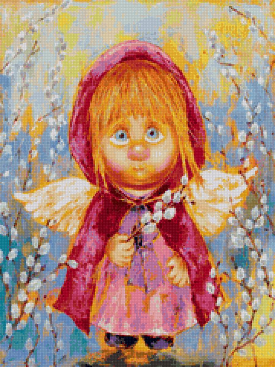 весенний ангел с вербой - ангел, дети, рыжий - предпросмотр