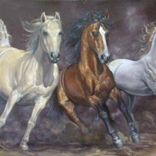 Схема вышивки «Кони»