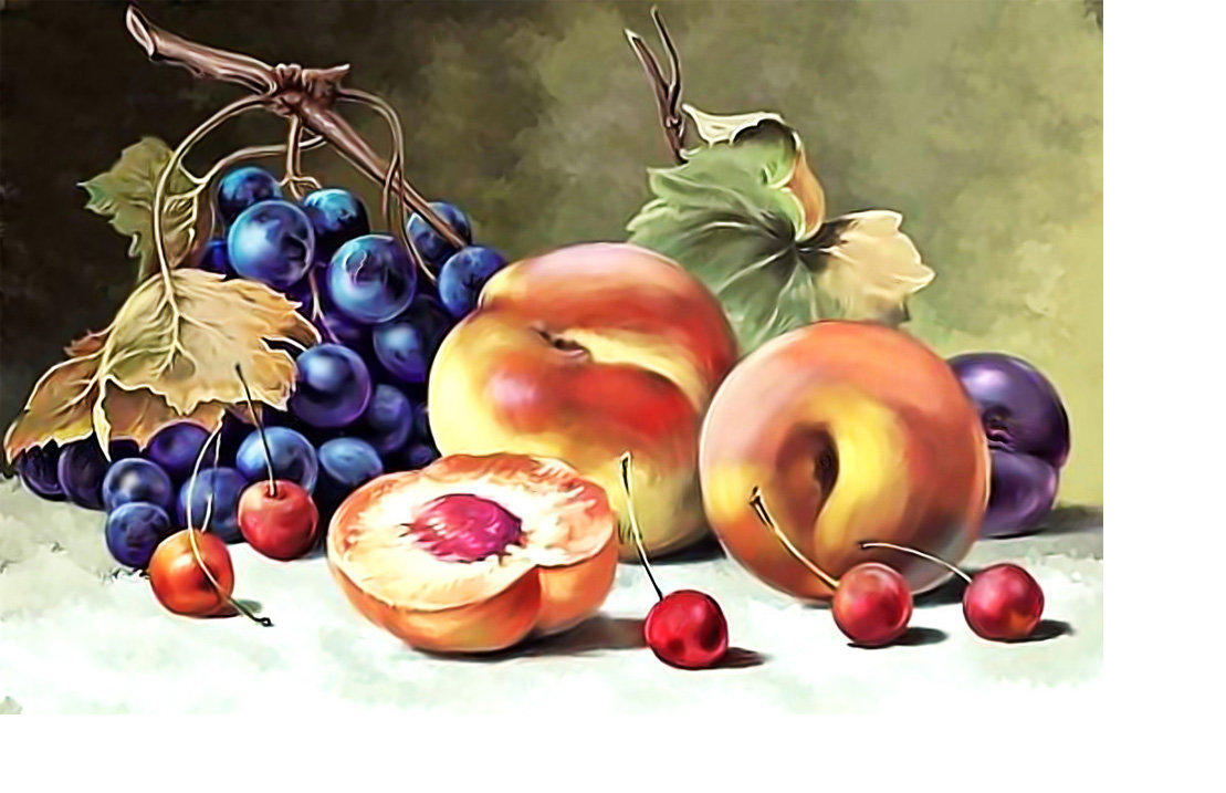 Натюрморт. - натюрморт, фрукты, живопись. - оригинал