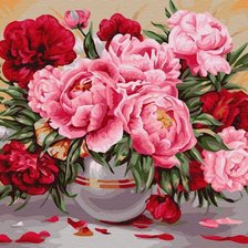 Схема вышивки «Пионы»