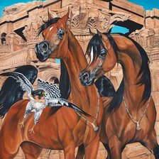 Схема вышивки «Cavalos ,árabe.»