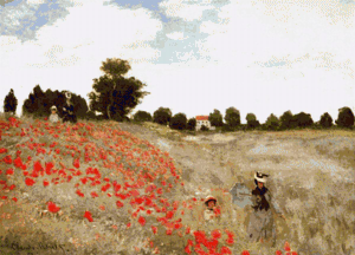 Клод Моне - Поле цветов (резкая) - клод моне - предпросмотр