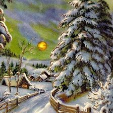 Схема вышивки «деревня»