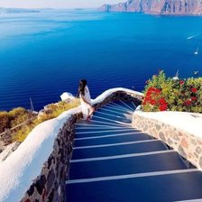 Схема вышивки «Paisaje Santorini la caldera»