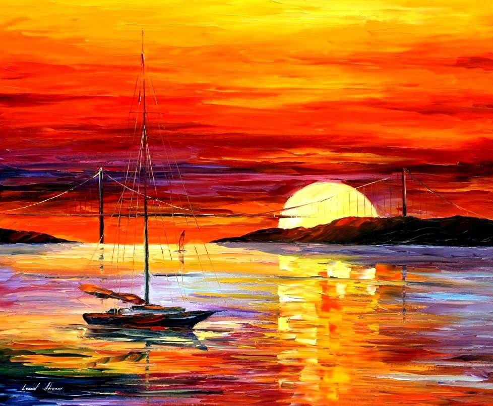 Por do sol - pintura. - оригинал
