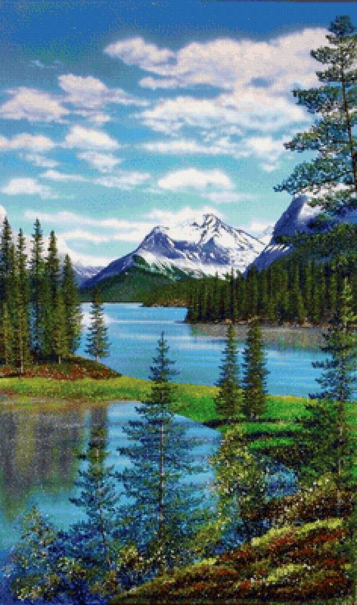 Paisagem. - montanhas.paisagens.lago. - предпросмотр