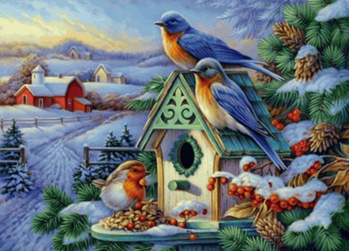 Paisagem. de inverno. - pássaro, paisagens - предпросмотр