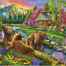 Схема вышивки «Cabana nas montanhas.»