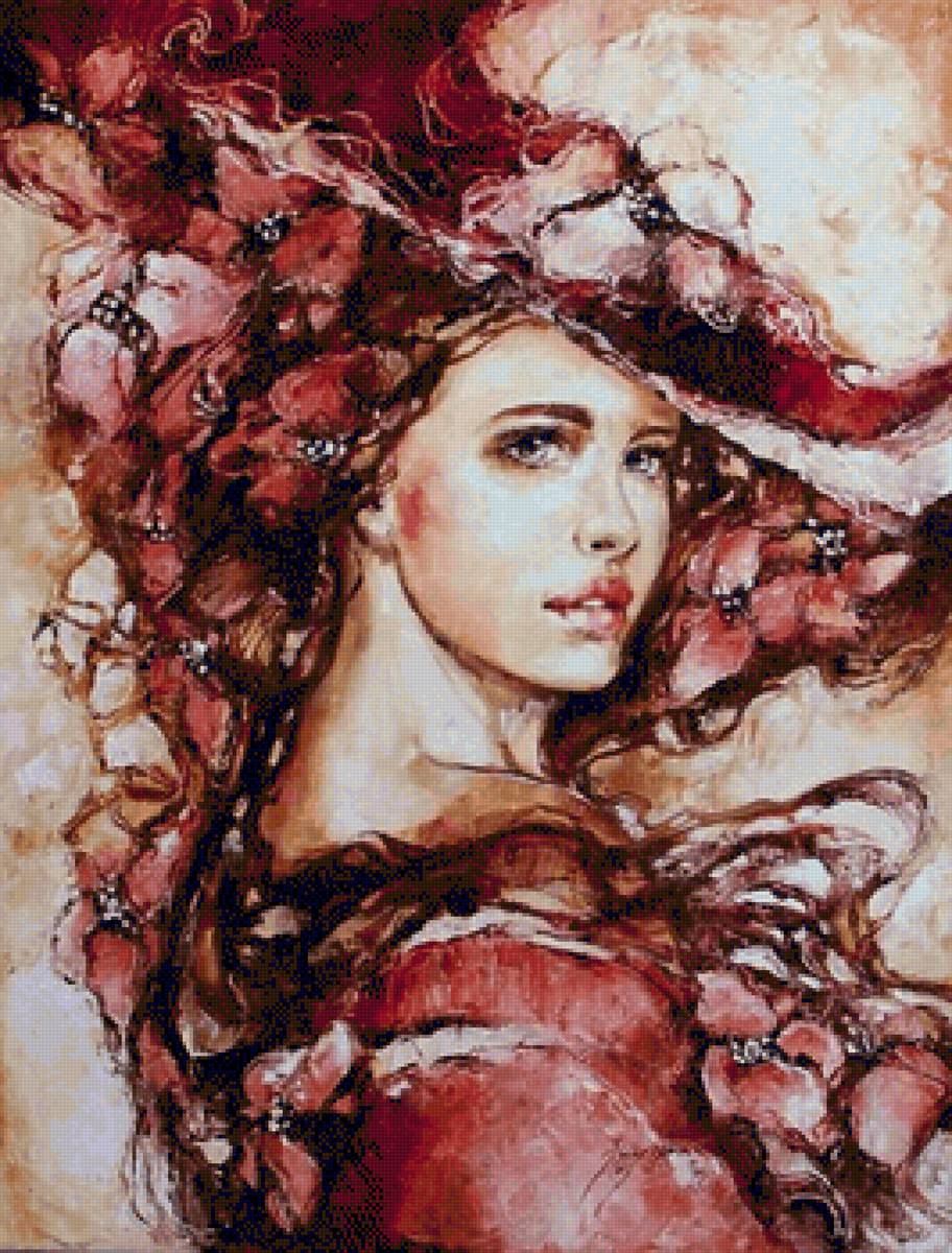 Дама в шляпе - живопись, дама, эльжбета брожек, девушка - предпросмотр