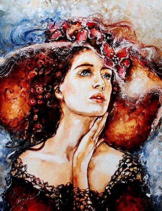 Очарование - девушка, эльжбета брожек, живопись, дама - оригинал