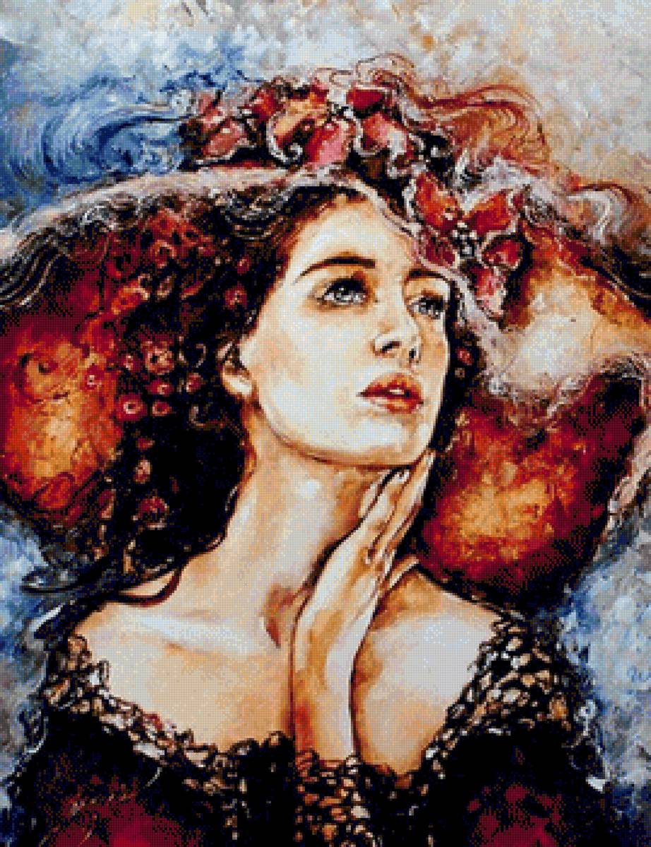 Очарование - девушка, дама, эльжбета брожек, живопись - предпросмотр