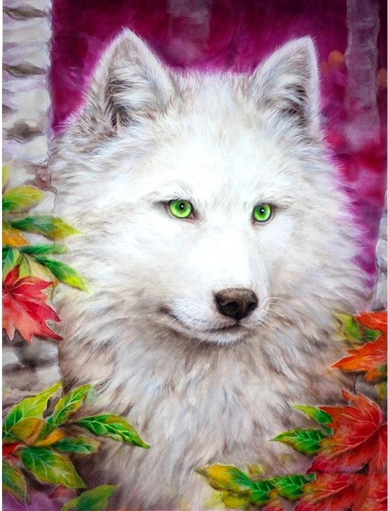 Lobo. - animais.pintura. - оригинал