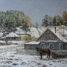 Схема вышивки «деревня»