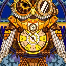 Схема вышивки «Механическая сова»