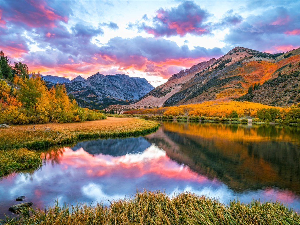 North Lake - sunset, beautiful nature, california, autumn, usa, america - оригинал