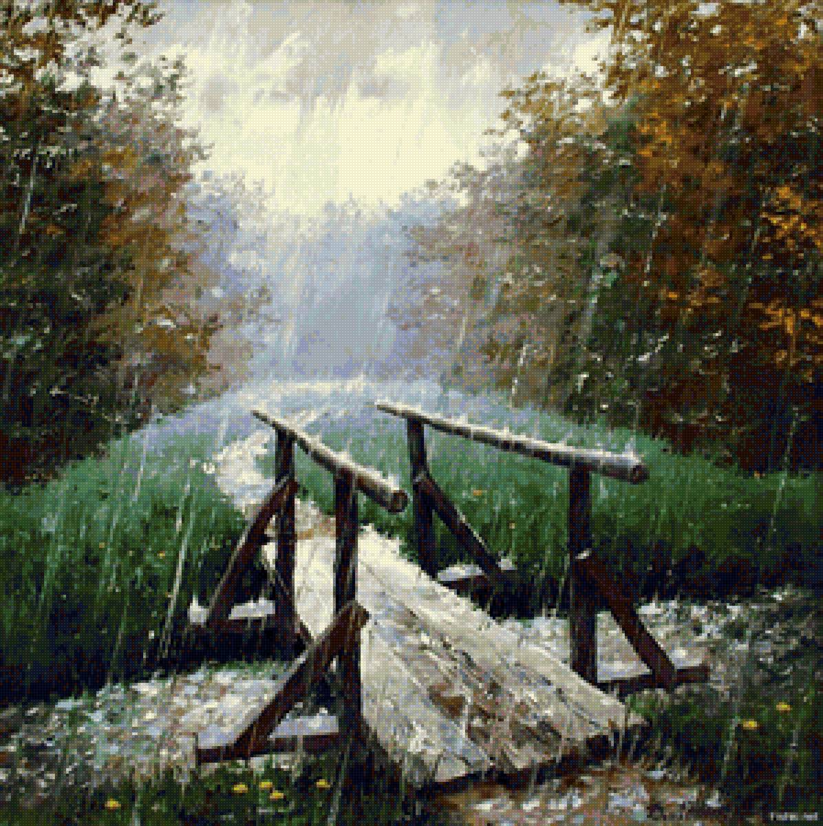 Дождь - пейзаж, дмитрий левин - предпросмотр