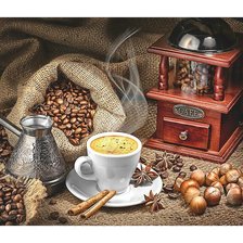 Схема вышивки «кофейный натюрморт»