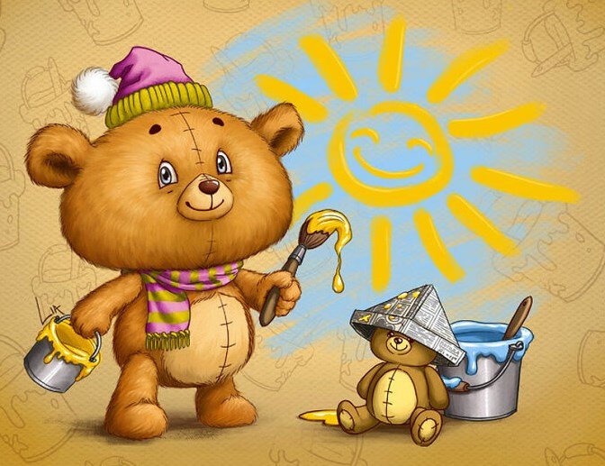 Маляры - медведь, детское - оригинал